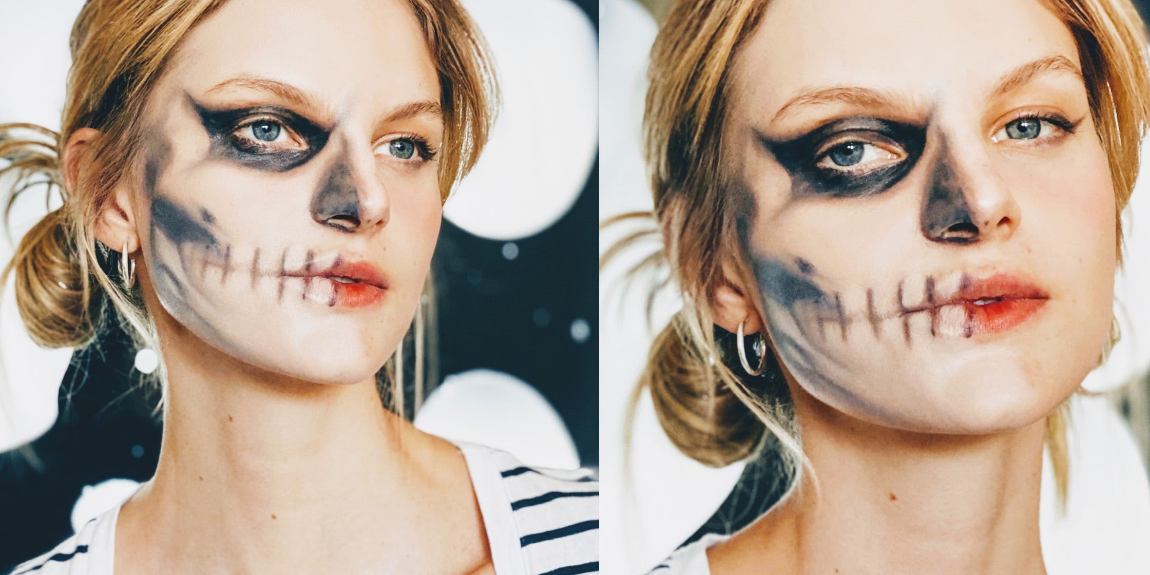 quick clean beauty last minute halloween skull