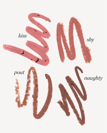Lipstick swatches labeled &
