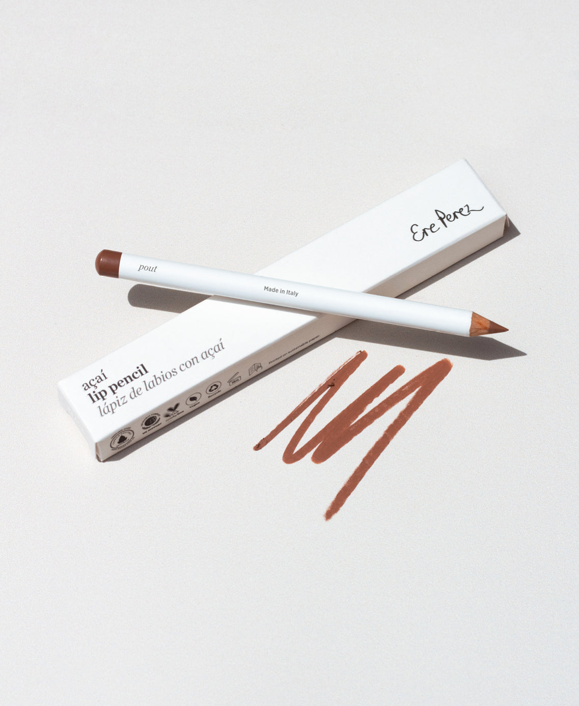 swatch & organic lip pencil in its sustainable waste-free packaging