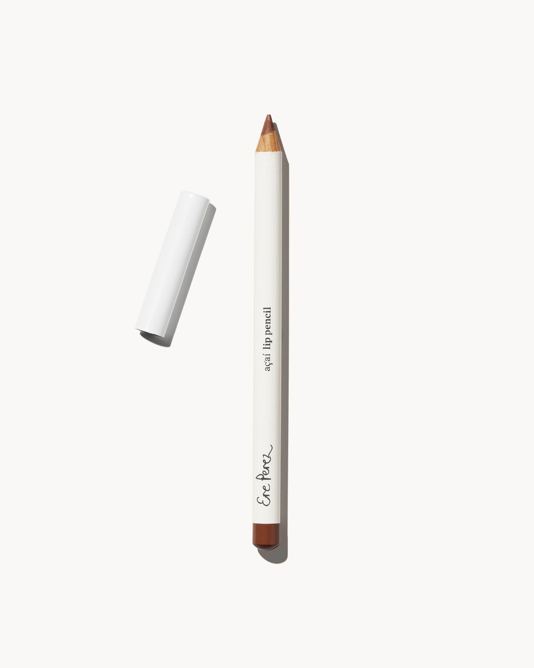 Eyebrow pencil with cap on a white background