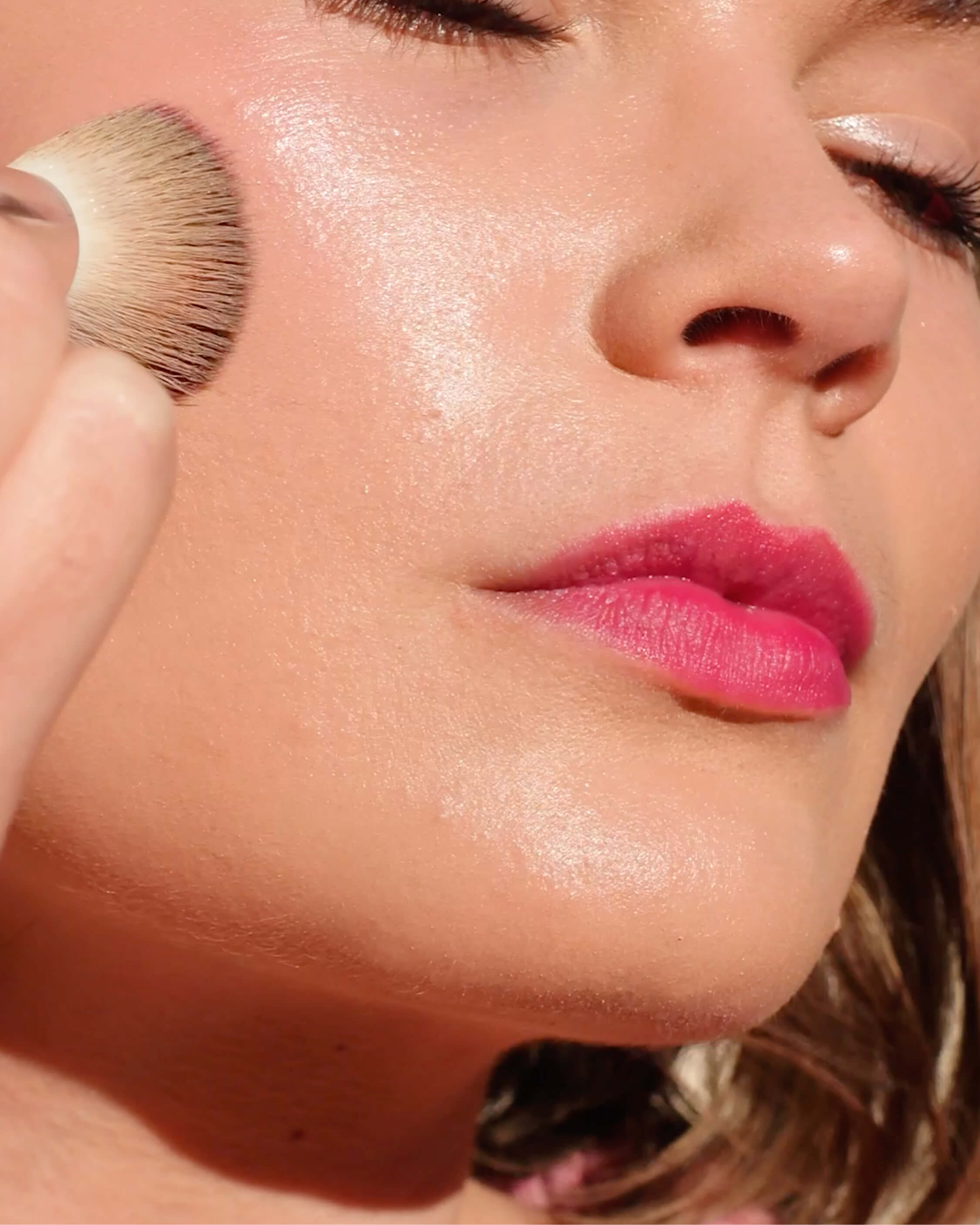 vegan beetroot cheek & lip tint Ere Perez applied overall for a healthy glow with its natural pigment