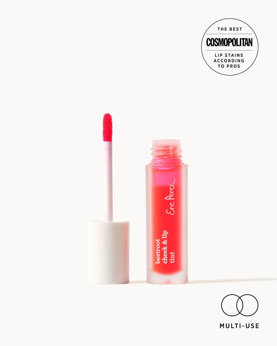 Ere Perez natural & plastic free beetroot cheek & lip tint multi-use bottle, named as best cosmopolitain lip stains according to pros