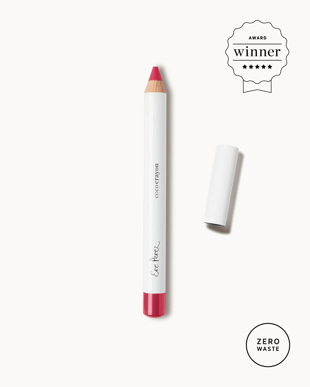 All-natural coco crayon in its zero waste packaging award winner of best of beauty by allure