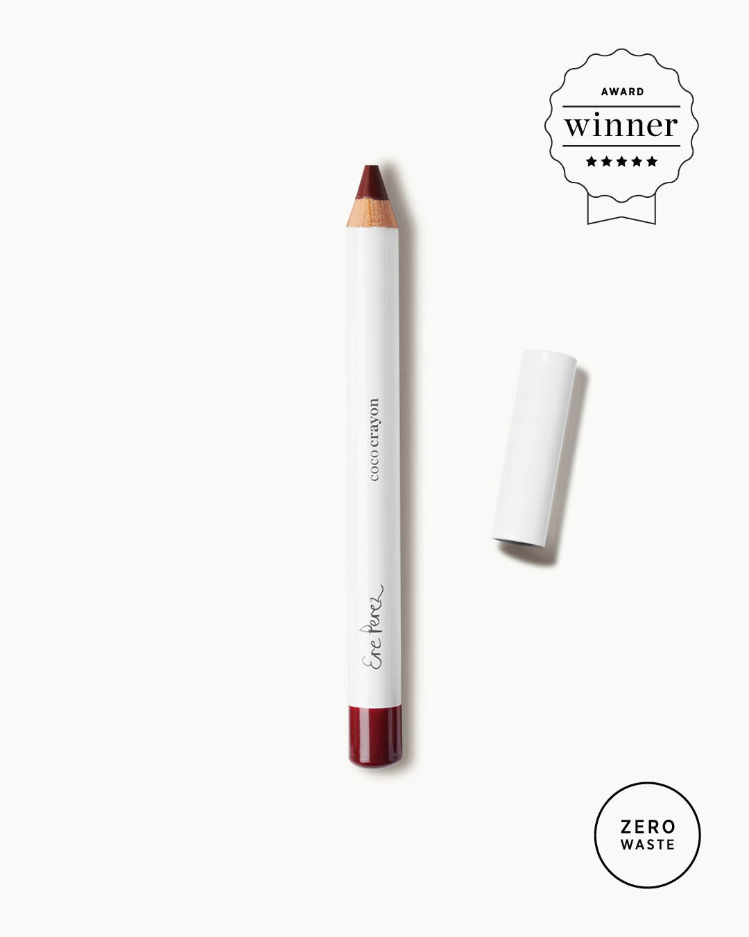 sustainable coco crayon in its zero waste packaging award winner of best of beauty by allure