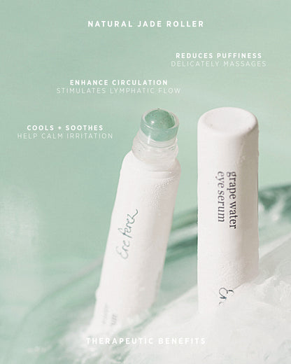 Main therapeutic benefits of natural jade roller in grape water eye serum by Ere Perez