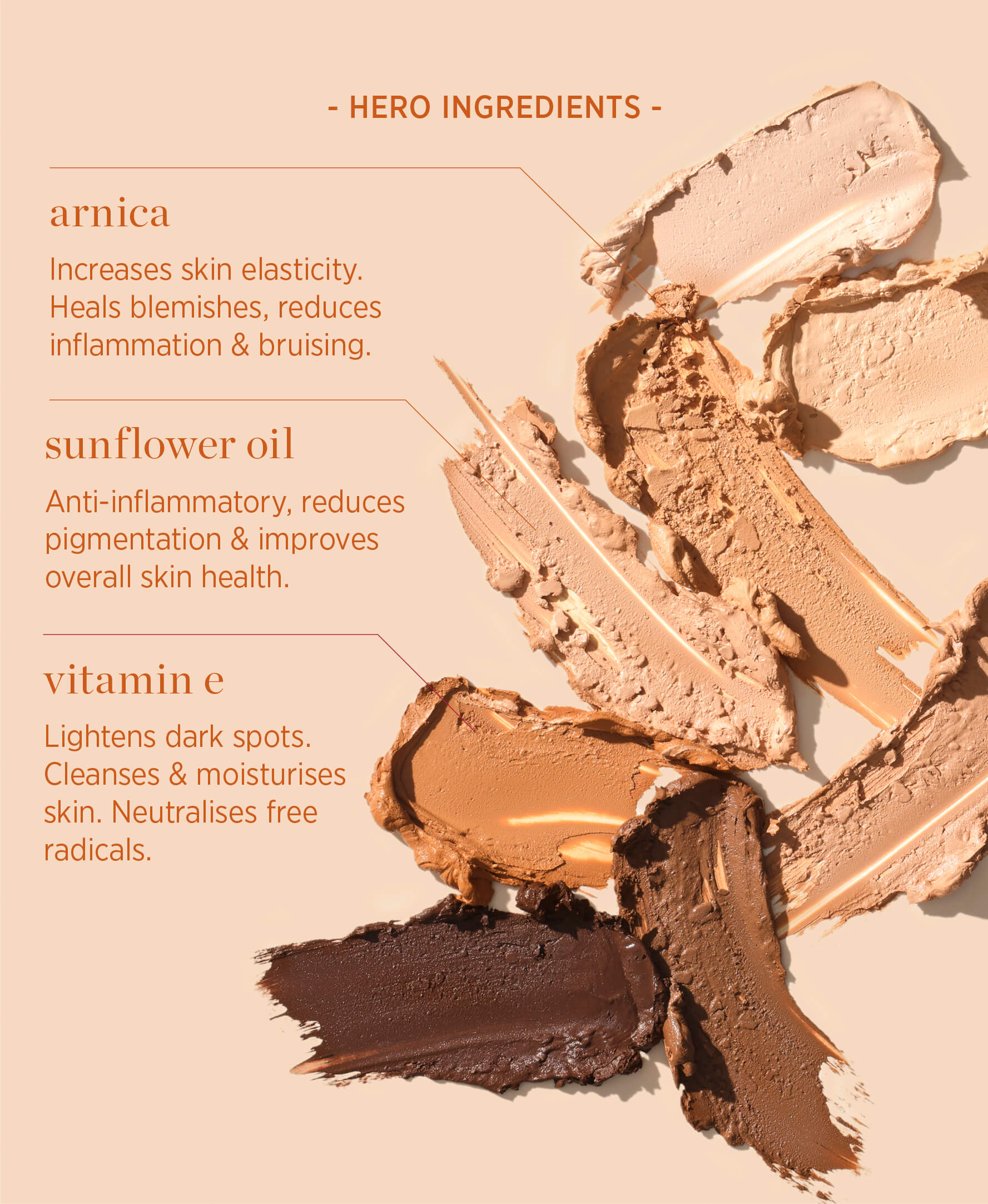 Hero all-natural ingredients of arnica all-cover pot Ere Perez
