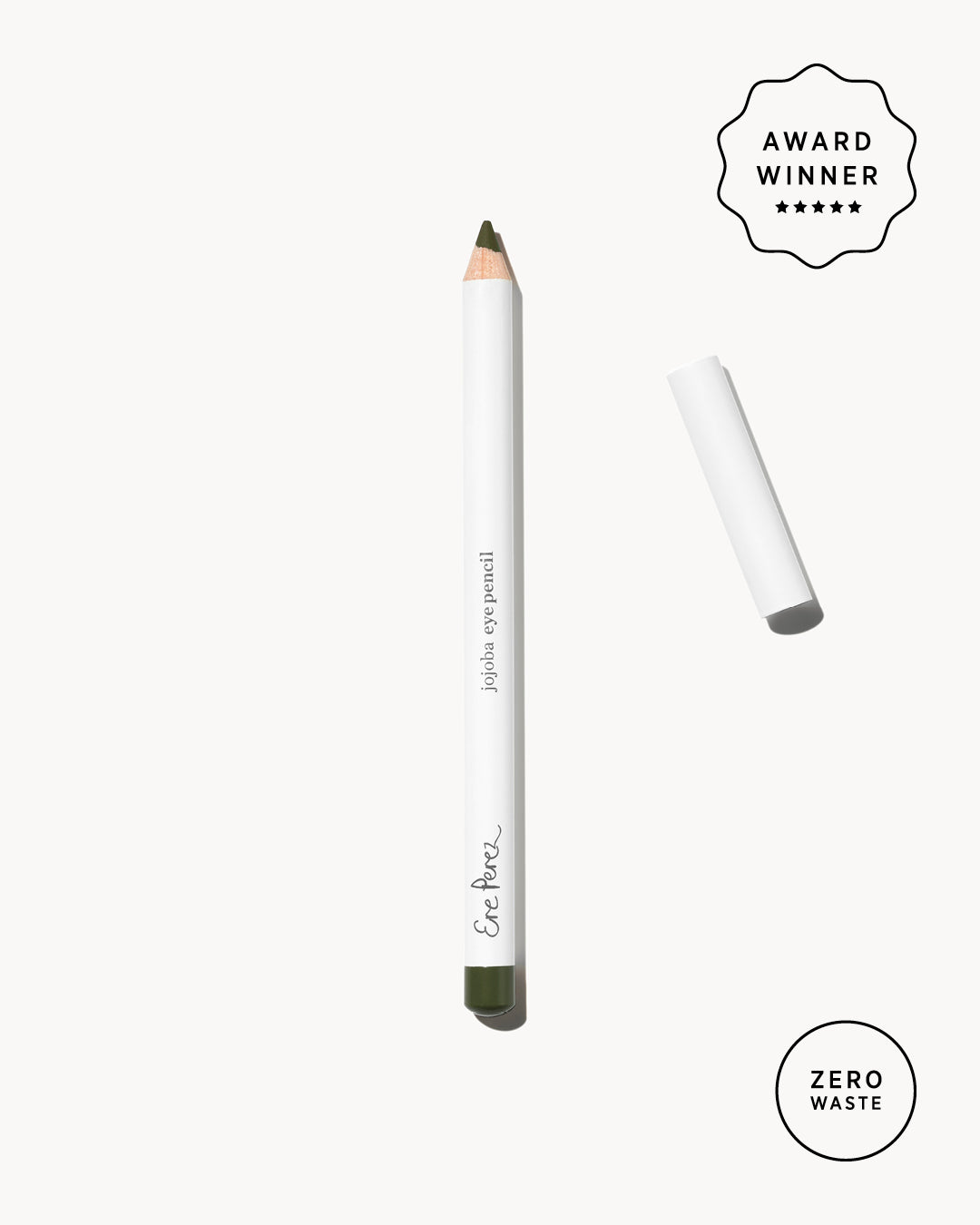 Natural award winning jojoba eye pencil in its plastic-free packaging