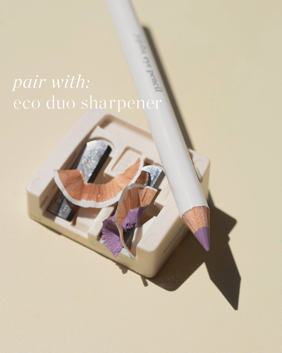 organic jojoba eye pencil, recommended to pair with eco duo sharpener