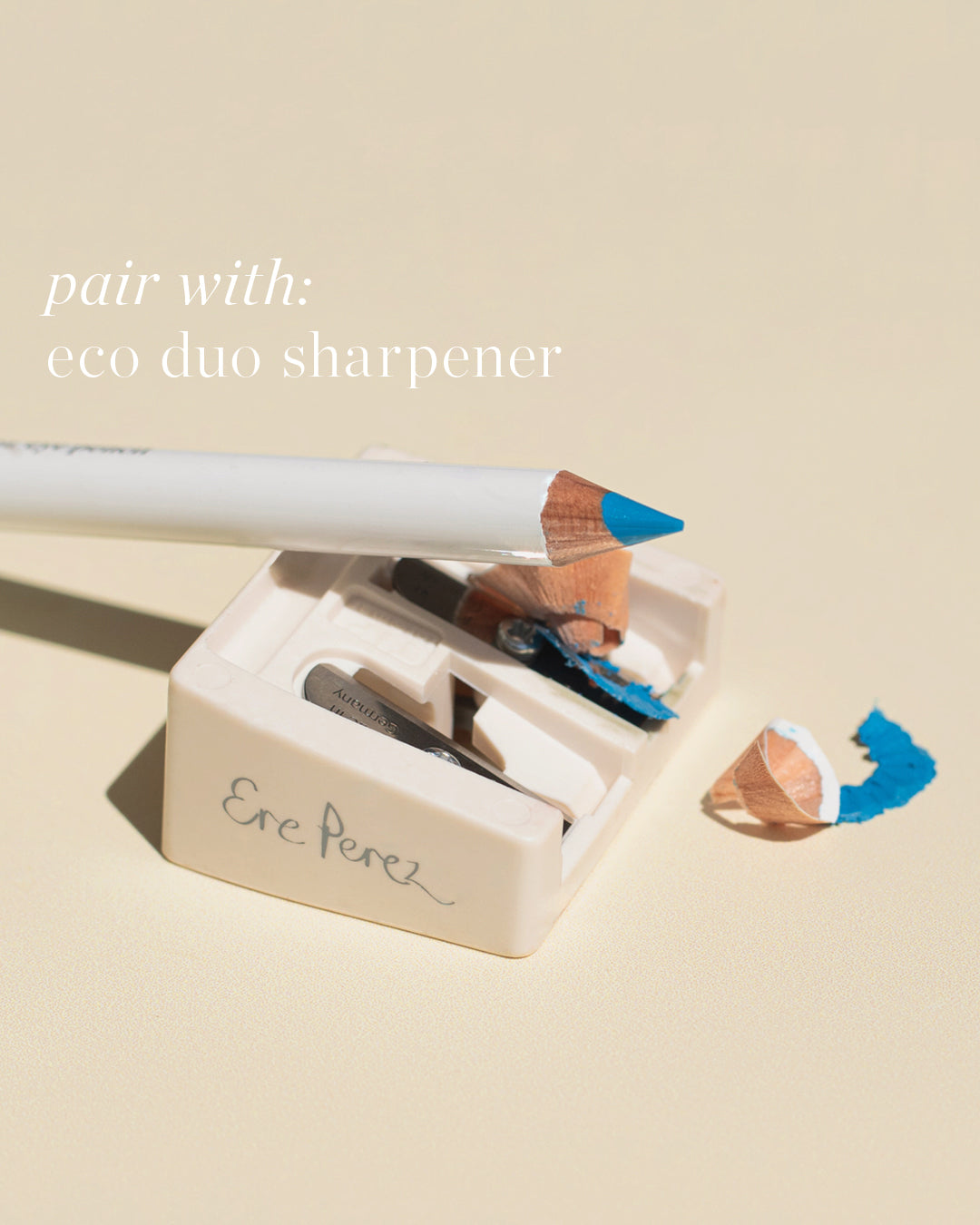 natural jojoba eye pencil, recommended to pair with eco duo sharpener