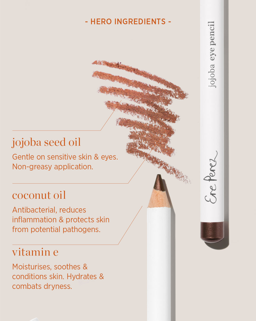 all-organic hero ingredients of jojoba eye pencil and their main benefits