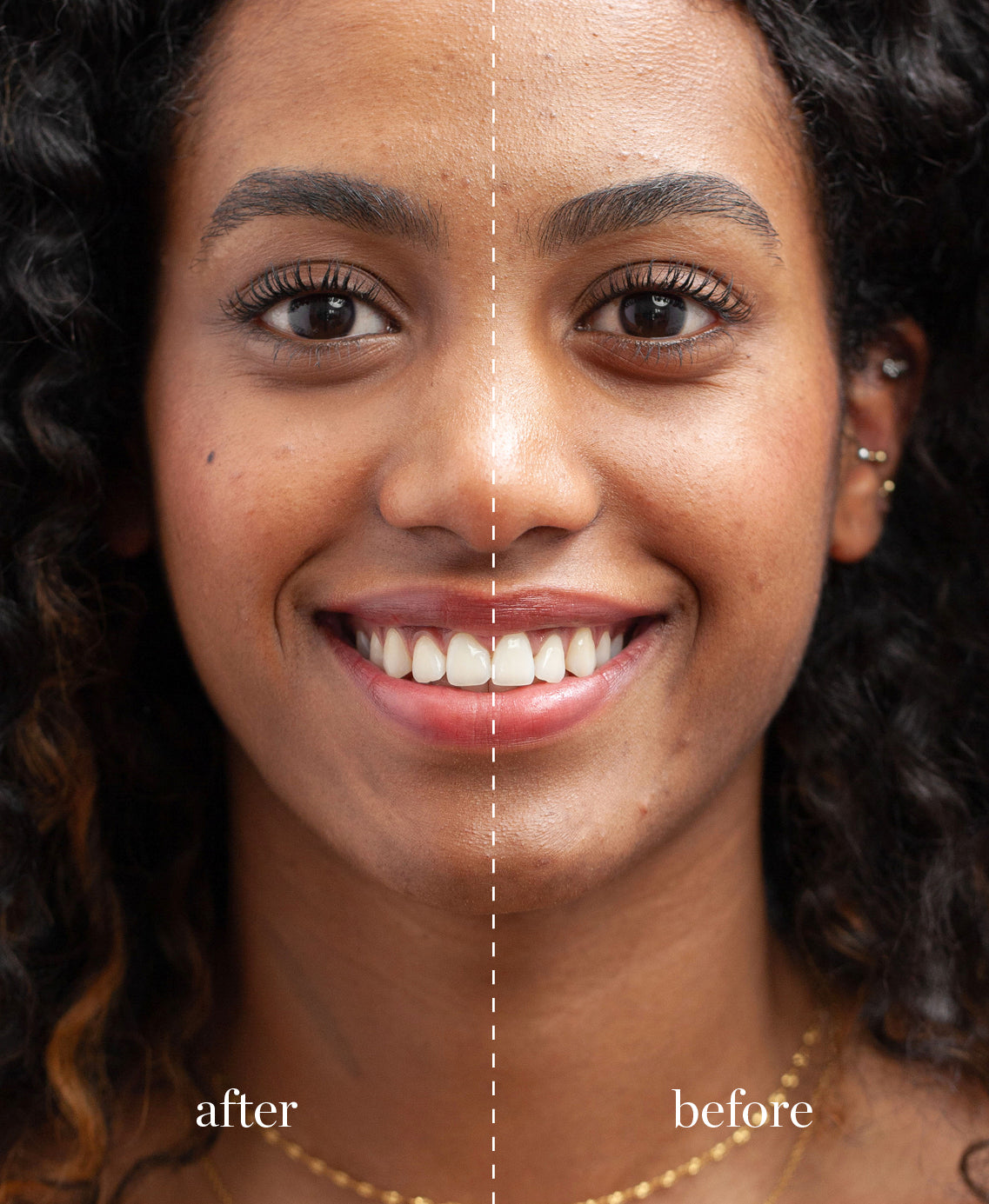 Coverage comparison of nourishing lychee creme corrector applied on the skin for a bright, refreshed and youthful skin