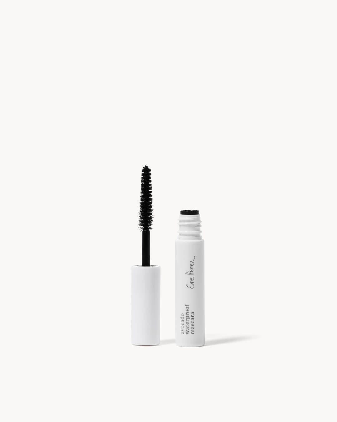 Mini avocado waterproof mascara for compact transport and on the go lash lengthening.