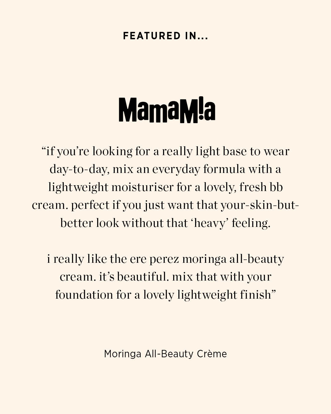 natural moringa all-beauty creme featured in MamaM!a