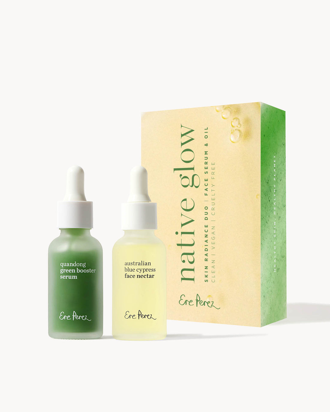 Two skincare bottles and a box labeled &