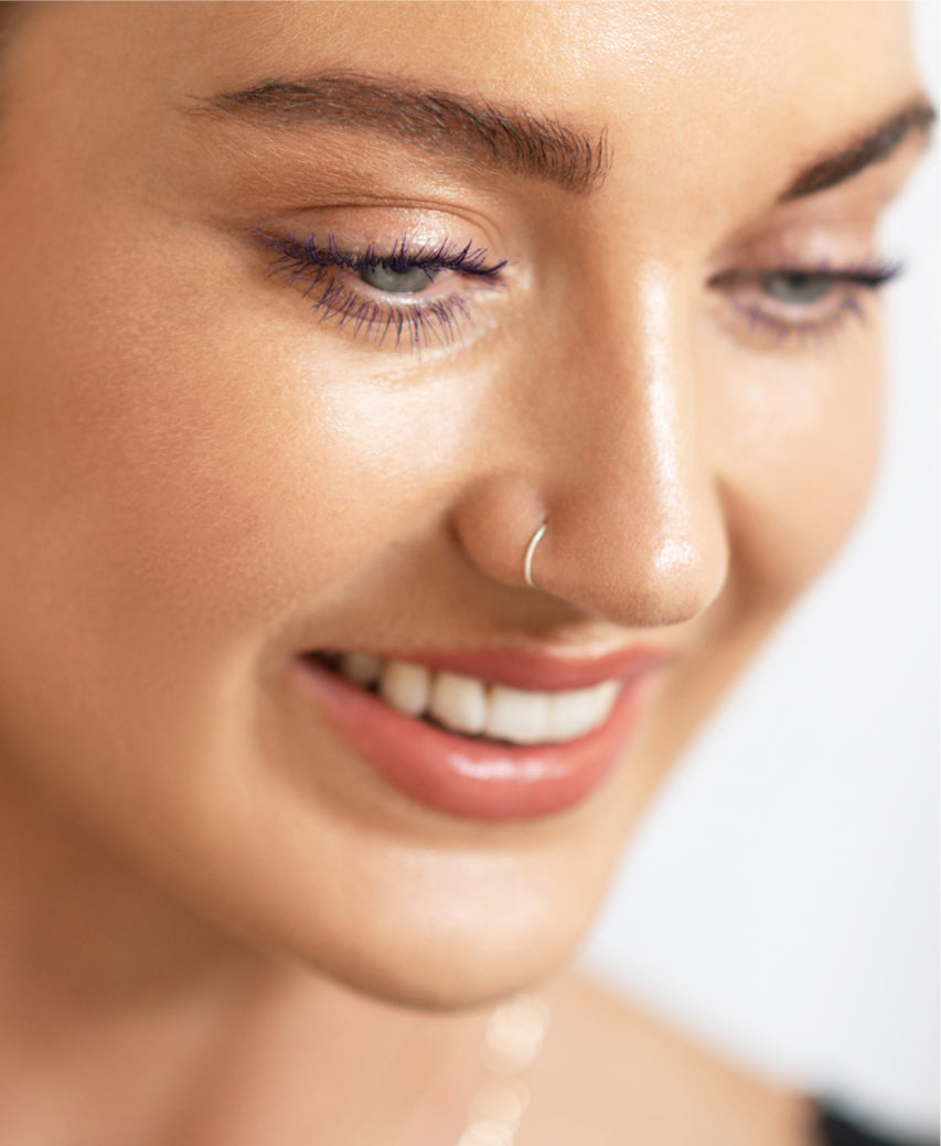 sustainable almond brow pencil - shade perfect by Ere Perez applied on the brow for a defined & full look