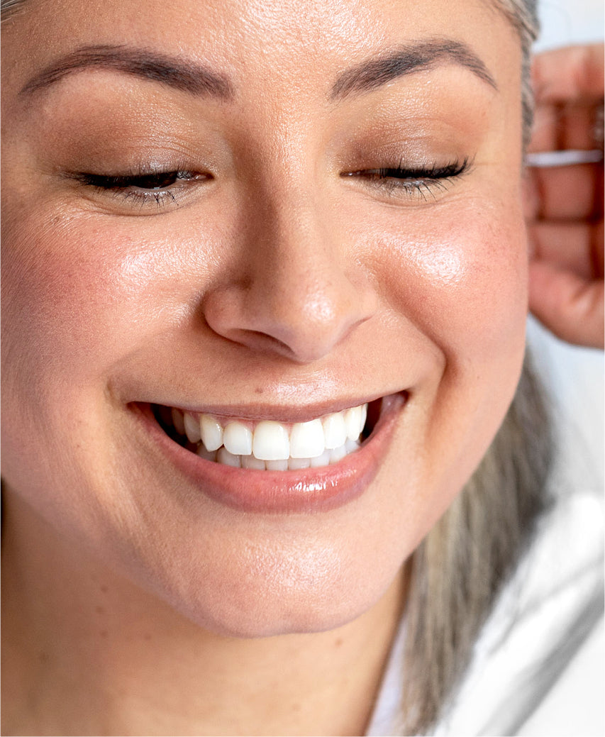organic almond brow pencil - shade perfect by Ere Perez applied on sensitive skin for a healthy defined look