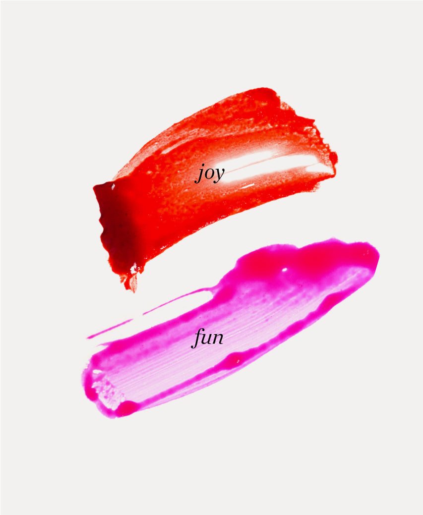 swatches of beetroot cheek & lip tints by Ere Perez in different shades