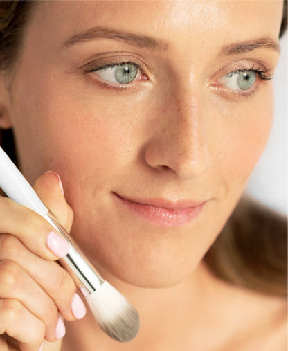 gentle and natural tapioca cheek colour by Ere Perez applied on the skin for a rosy look