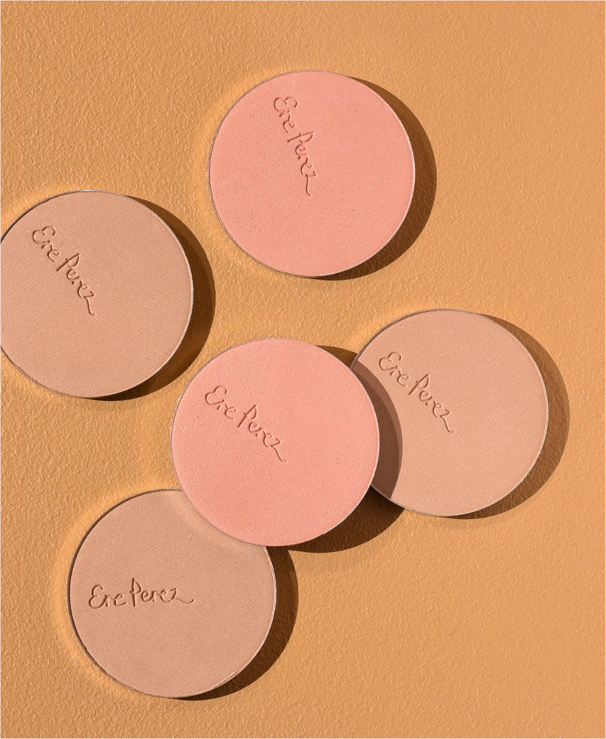 multiple eco-friendly tapioca cheek colour refills for a sustainable no-waste packaging