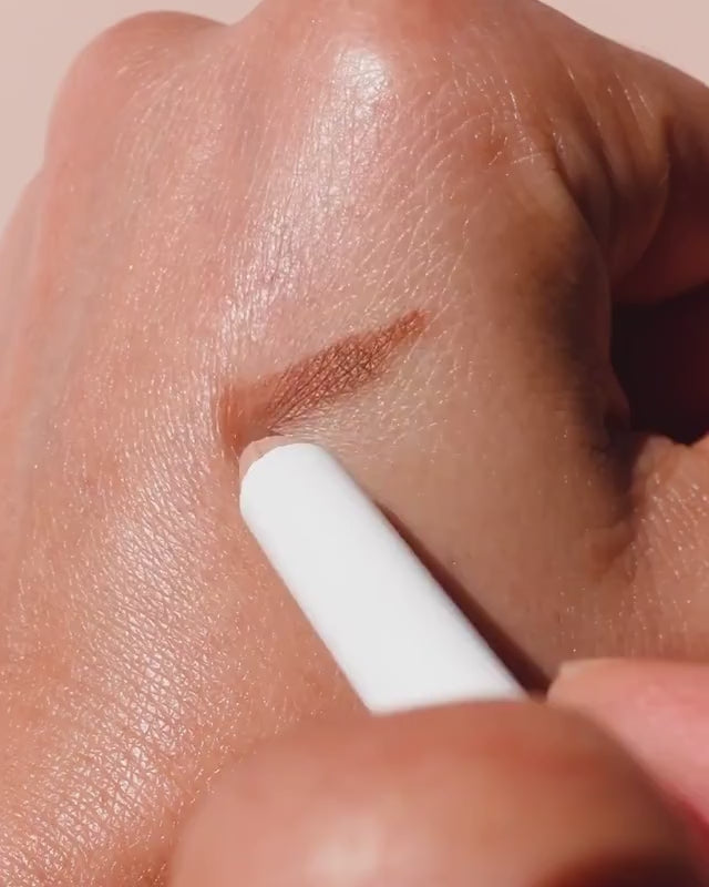 swatch of natural jojoba eye pencil applied on the skin