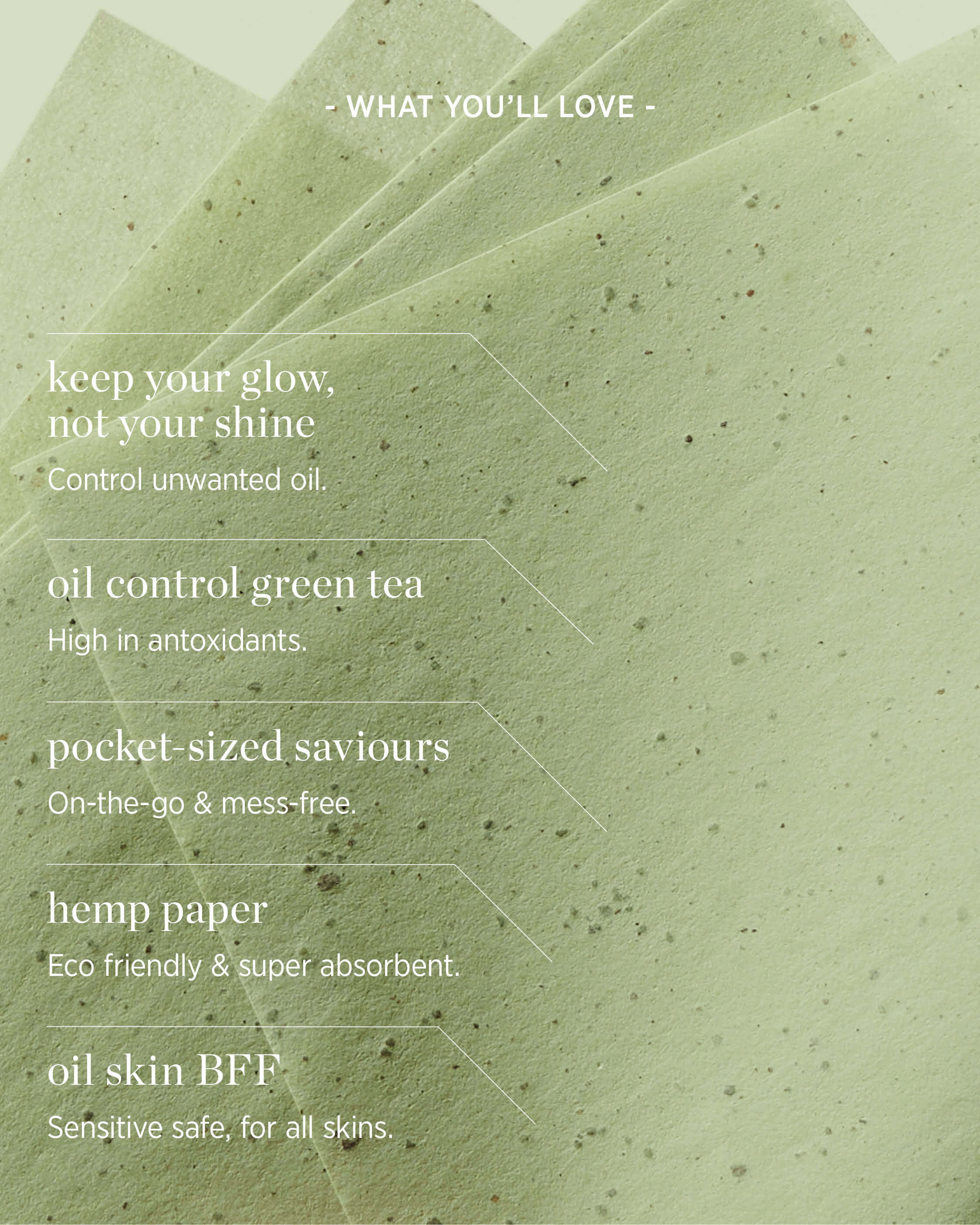 green tea oil control paper