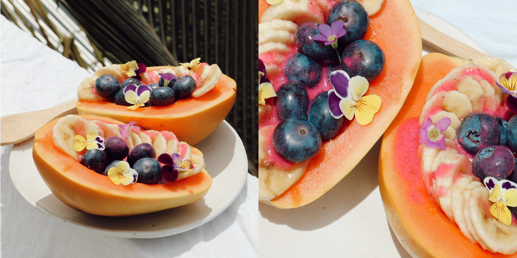vegan papaya breakfast boats