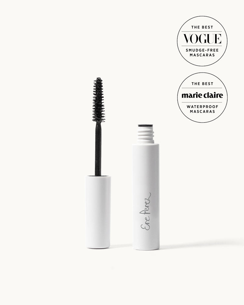 Natural avocado waterproof mascara chosen by vogue as the best smudge free mascaras and by Marie Claire as the best waterproof mascaras #shade_black