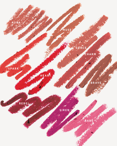 gentle moisturising coco crayon by Ere Perez applied on skin and in its waste-free crayon for a natural long-lasting colour   