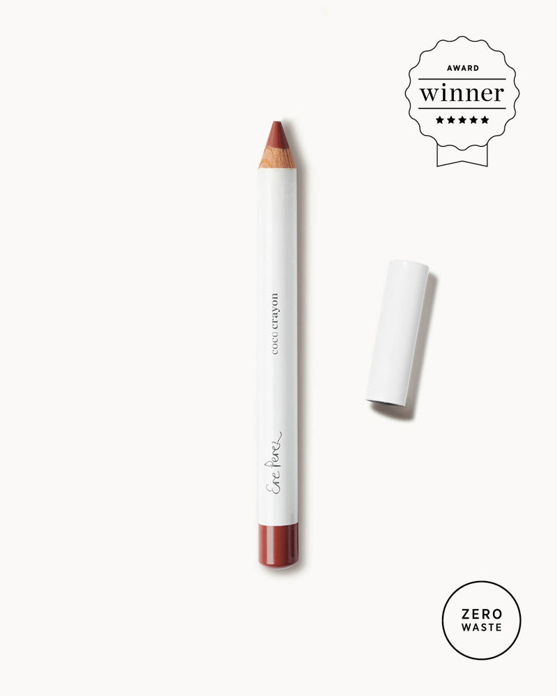 Organic award-winning coco crayon in its zero waste packaging #shade_brave