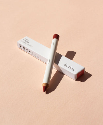 All-natural coco crayon in its zero waste packaging  