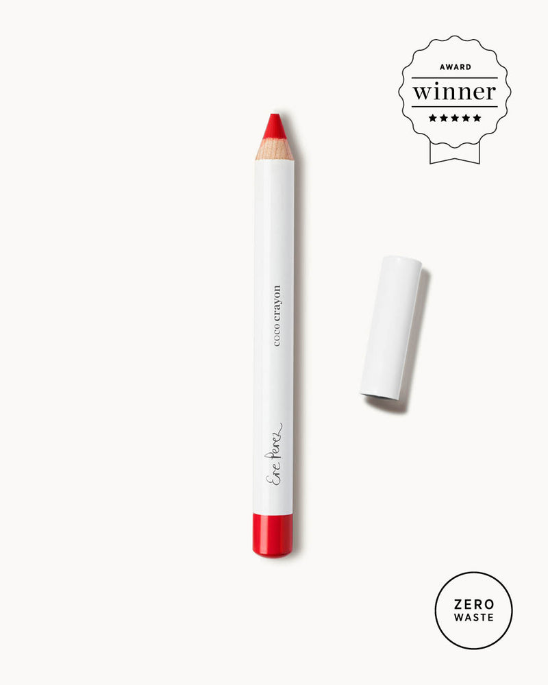 Organic coco crayon in its zero waste packaging award winner of best of beauty by allure   #shade_spark
