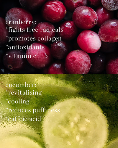 Organic cranberry lip &amp; eye mask main ingredients and their benefits