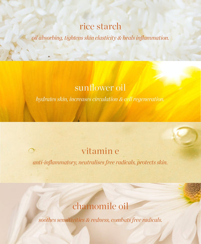 all-natural main ingredients of rice powder blush by Ere Perez and their benefits