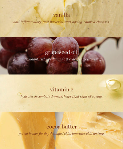 Main all-natural ingredients of the vanilla highlighter by Ere Perez 