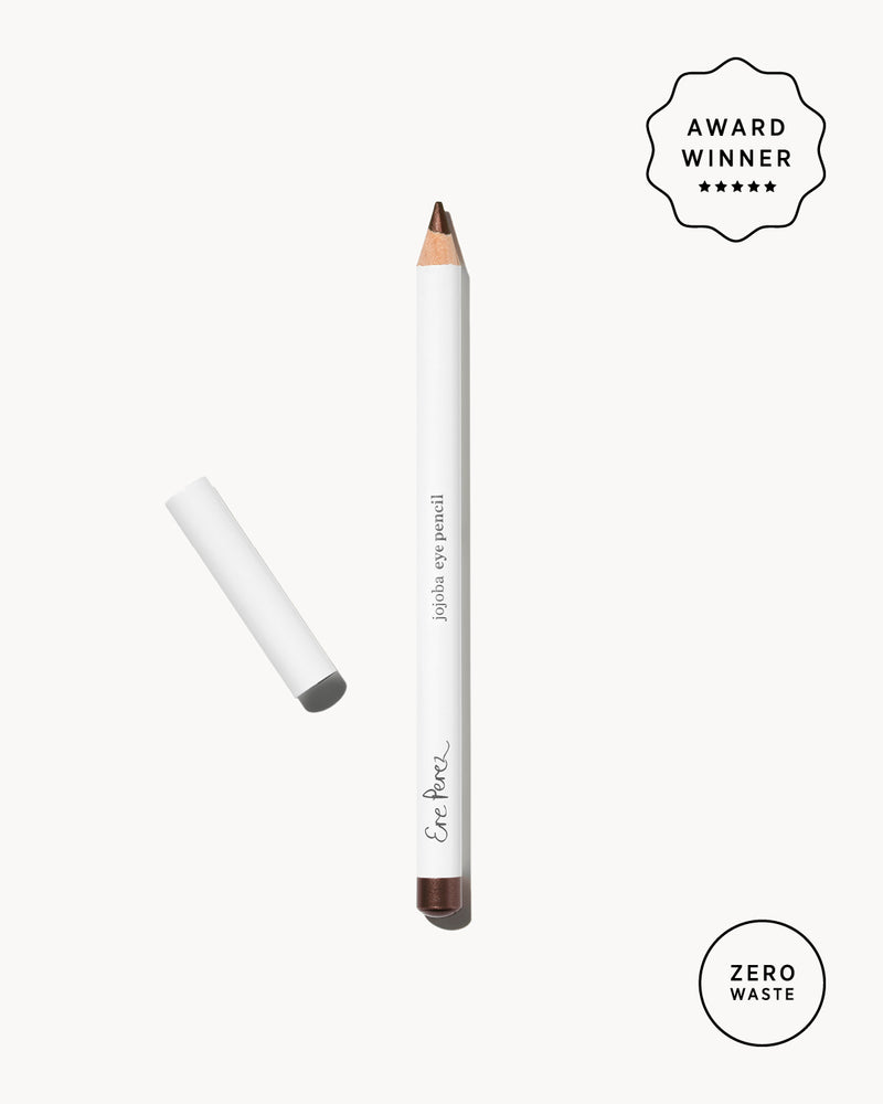 sustainable award winning jojoba eye pencil in its zero-waste packaging #shade_bronze