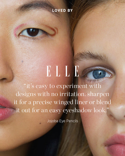 Natural jojoba eye pencils featured in and loved by Elle 