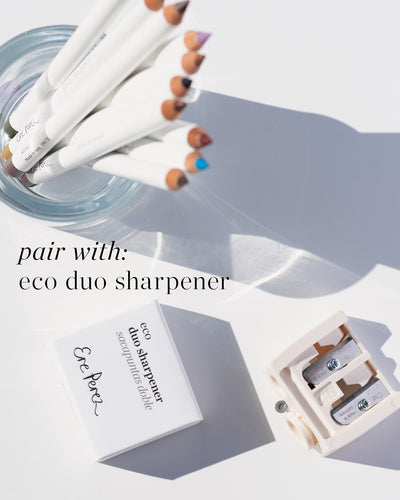 sustainable jojoba eye pencil, recommended to pair with eco duo sharpener 