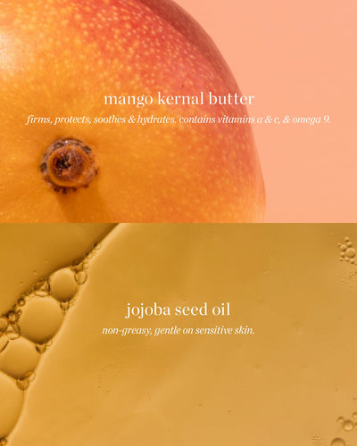 all-natural main ingredients in mango lip honey by Ere Perez and their benefits 