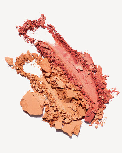 swatches of organic rice powder blush by Ere Perez in two different shades