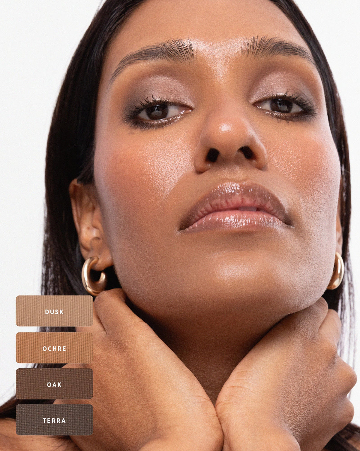 Blonde model wearing Element Matte shades Dusk Sand Oak and Terra. 