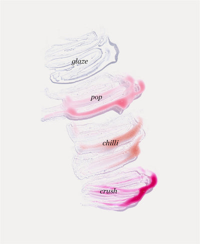 swatches in different shades of natural mango lip honey by Ere Perez 