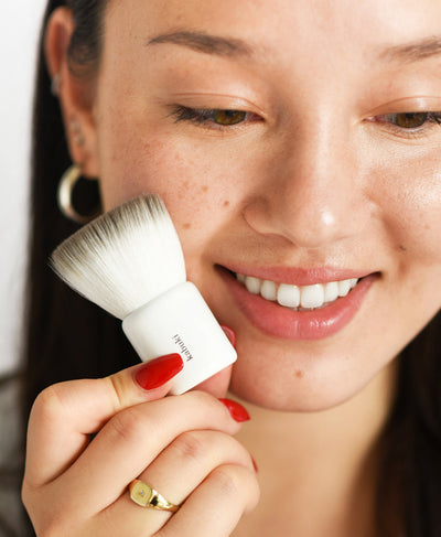 eco vegan kabuki brush Ere Perez used on the skin for smooth drip free application